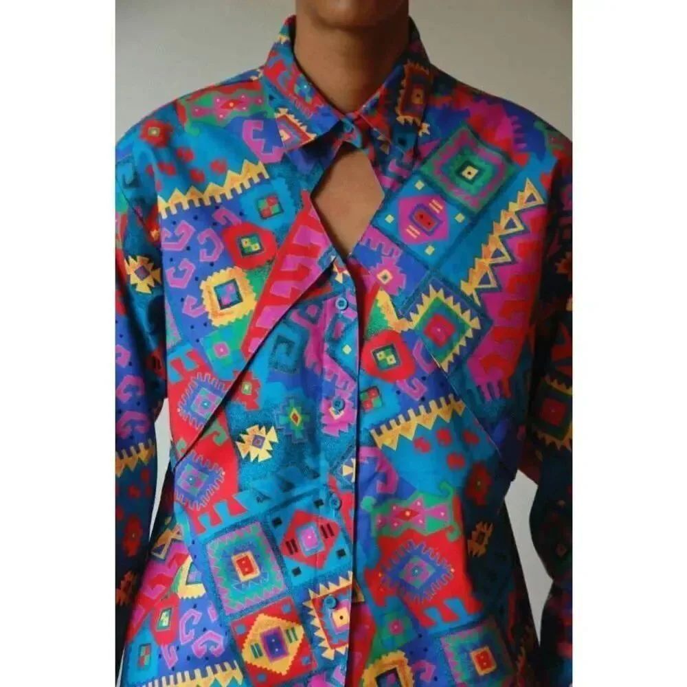 Frontier Series by Wrangler Vintage 80s Southwestern Western Shirt Small Rodeo